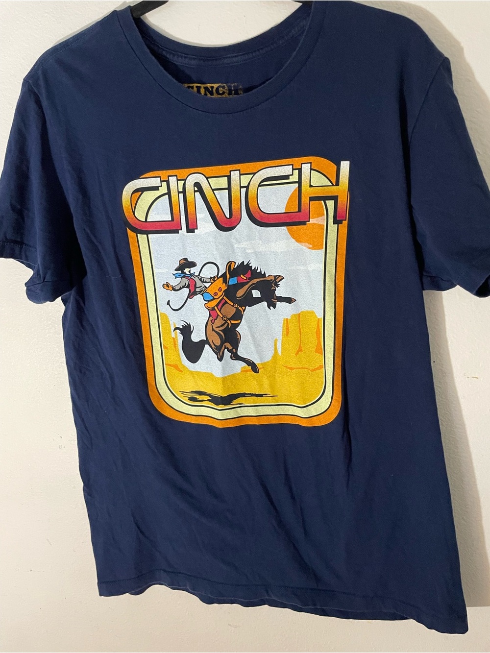 Cinch Navy Graphic Short Sleeve Tee with Western Rider Art